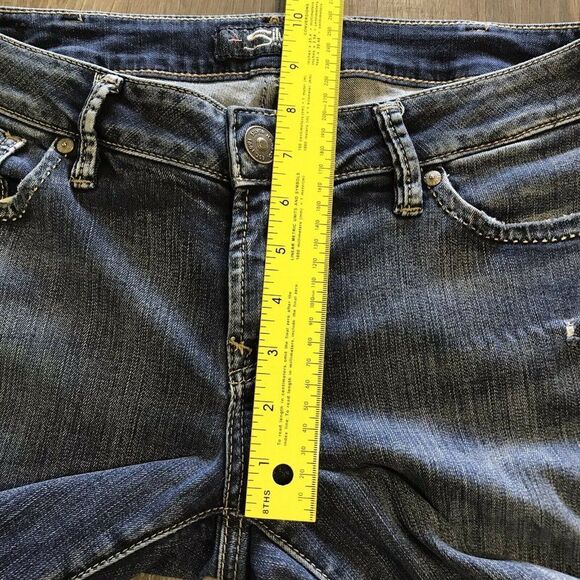 Silver Jeans Womens Berkley Slim Boot Low Rise Distressed Medium Wash Size 30/31 - Picture 8 of 11